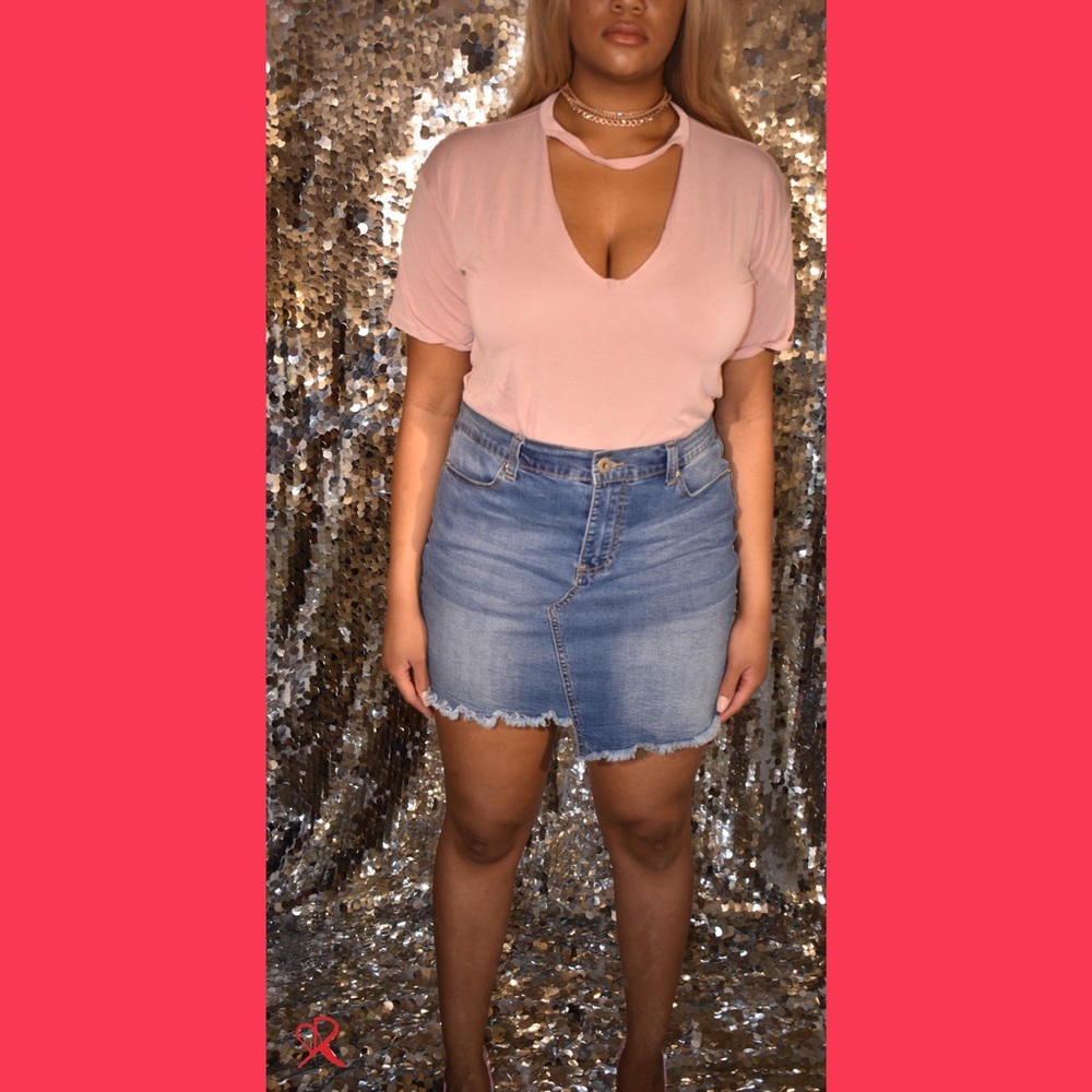 Light Denim Mini Skirt